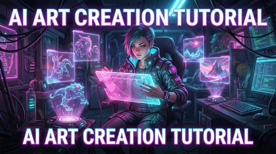 91网AI绘画视频教程：从零开始的霓虹视界 - www.t4e6nr.cn